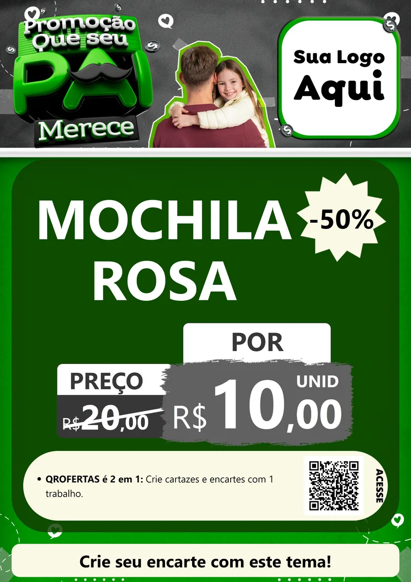 Modelo de Cartaz para Cartaz A4 Vertical com o tema Promoção Que seu Pai Merece para Papelaria
