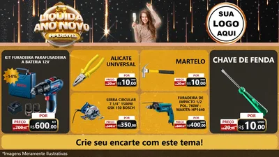 Modelo de TV para TV Horizontal com o tema Liquida Ano Novo Imperdível para Maquinas e Ferramentas