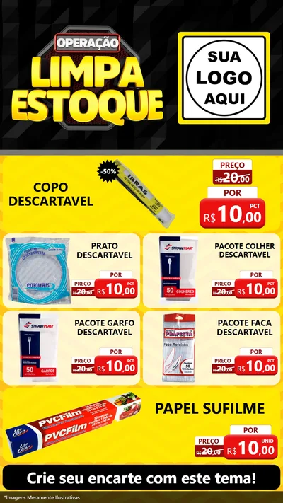 Modelo de TV para TV Vertical com o tema Operação Limpa Estoque para Embalagens