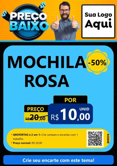 Modelo de Cartaz para Cartaz A4 Vertical com o tema Preço Baixo para Papelaria