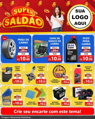 Modelo de Rede Social para Feed Instagram com o tema Super Saldão para Auto peças