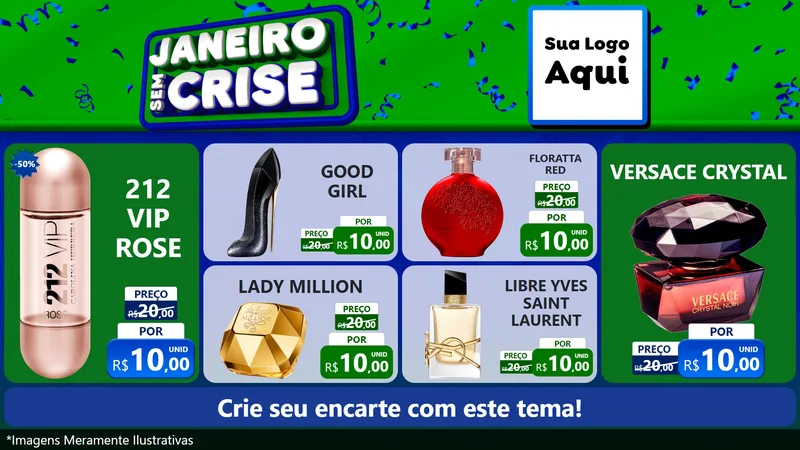 Modelo de TV para TV Horizontal com o tema Janeiro Sem Crise para Perfumes