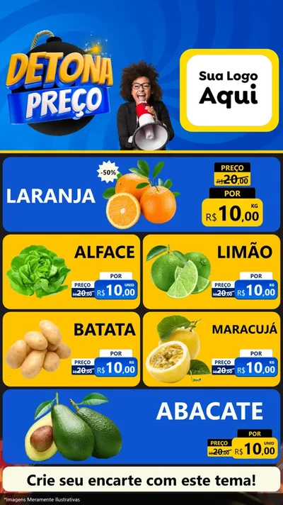 Modelo de TV para TV Vertical com o tema Detona Preços para Hortifrúti
