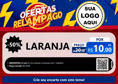 Modelo de Cartaz para Cartaz A4 Horizontal com o tema Ofertas Relâmpago para Hortifrúti
