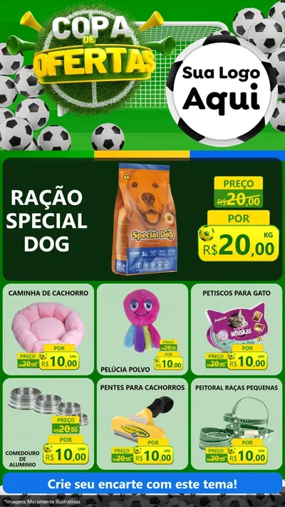 Modelo de Rede Social para Stories com o tema Copa De Ofertas para Pet Shop