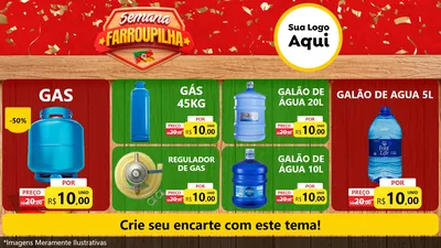 Modelo de TV para TV Horizontal com o tema Semana Farroupilha para Água e gás