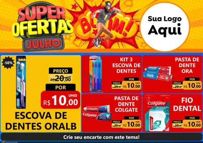 Modelo de Encarte para Encarte A4 Horizontal com o tema Super Ofertas Julho para Higiene Pessoal