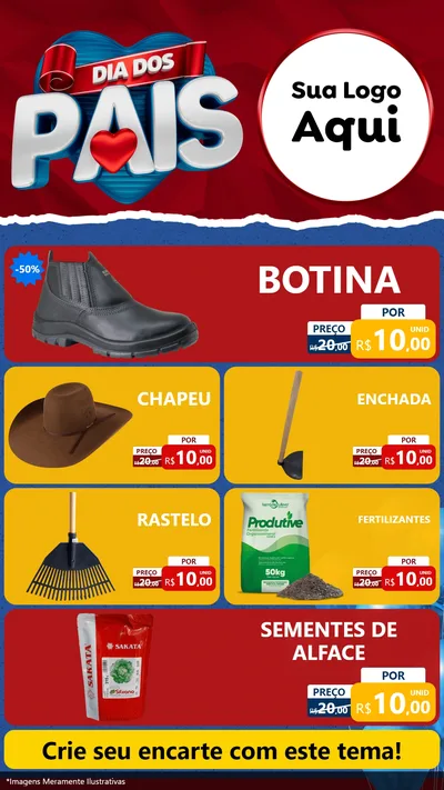 Modelo de TV para TV Vertical com o tema Dia dos Pais para Agropecuária