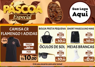 Modelo de Encarte para Encarte A4 Horizontal com o tema Páscoa Especial para Roupas e acessórios