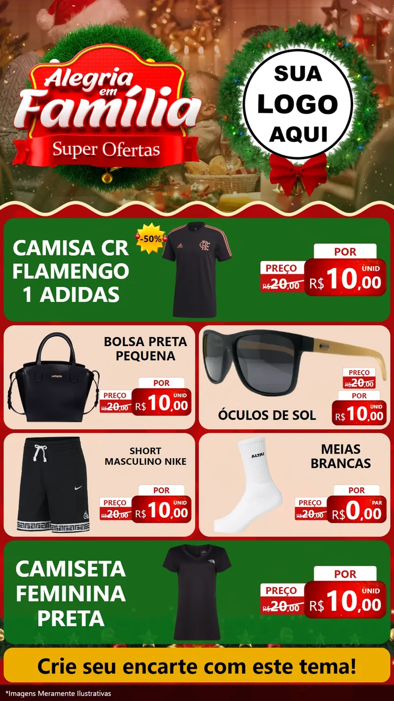 Modelo de TV para TV Vertical com o tema Alegria Em Família - Super Ofertas para Roupas e acessórios