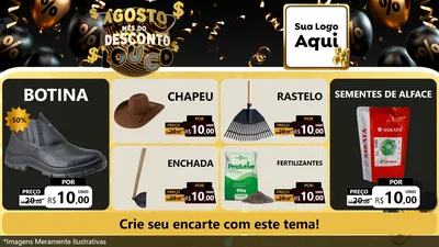 Modelo de TV para TV Horizontal com o tema Agosto Mês do Desconto Louco para Agropecuária