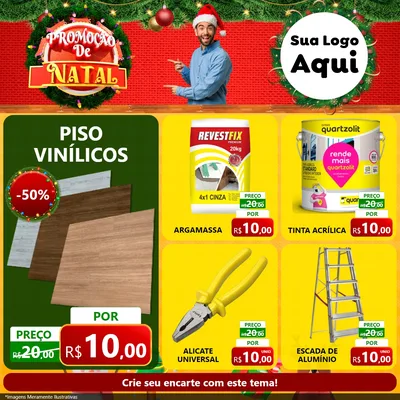 Modelo de Rede Social para Feed Facebook com o tema Promoção de Natal para Material para Construção