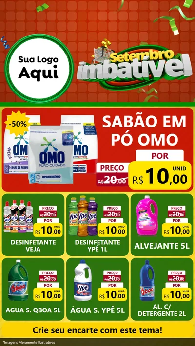 Modelo de Rede Social para Stories com o tema Setembro Imbatível para Produtos de Limpeza