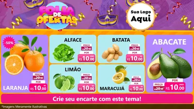 Modelo de TV para TV Horizontal com o tema Folia de Ofertas para Hortifrúti