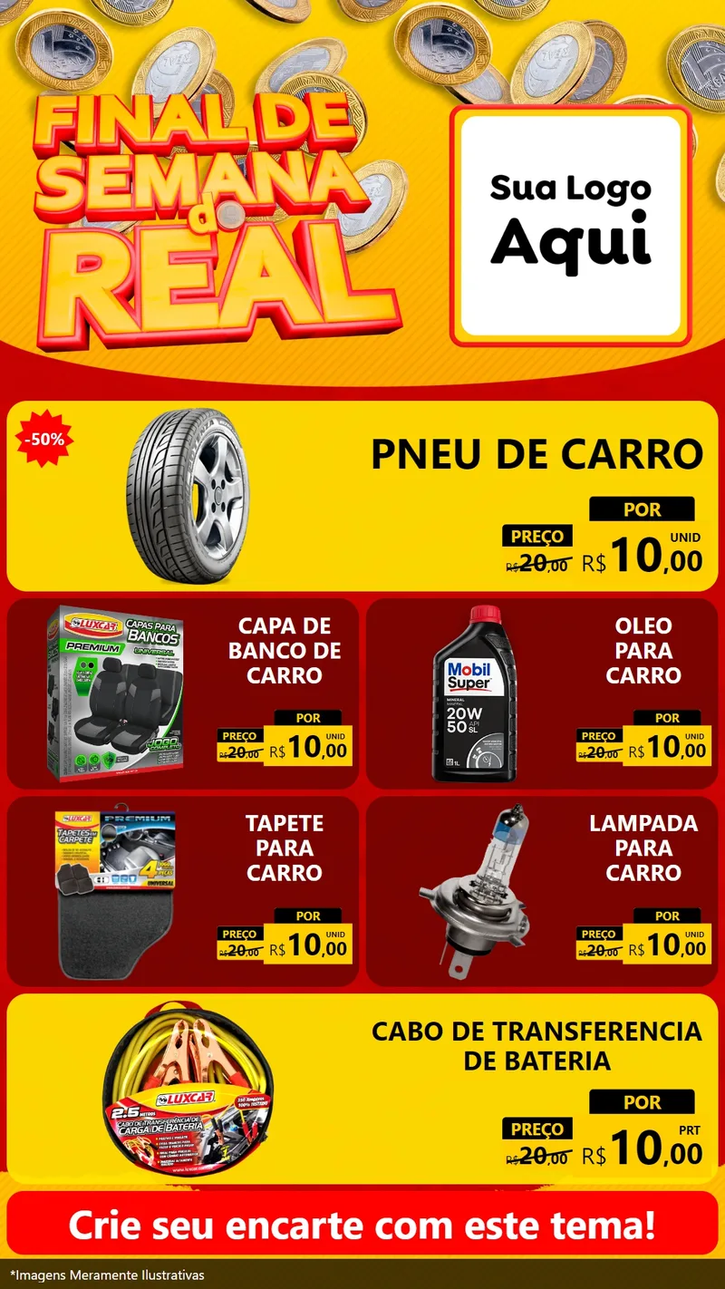 Modelo de TV para TV Vertical com o tema Final de Semana do Real para Auto peças