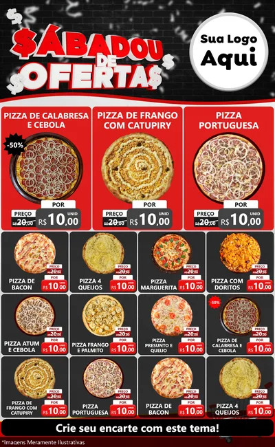 Modelo de Encarte para Encarte Grande com o tema Sabadou de Ofertas para Pizzaria
