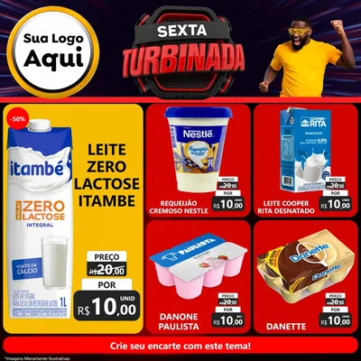Modelo de Rede Social para Feed Facebook com o tema Sexta Turbinada para Frios e Laticínios
