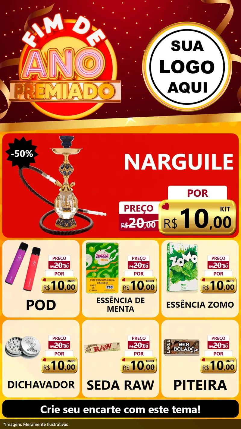 Modelo de Rede Social para Stories com o tema Fim de Ano Premiado para Tabacaria