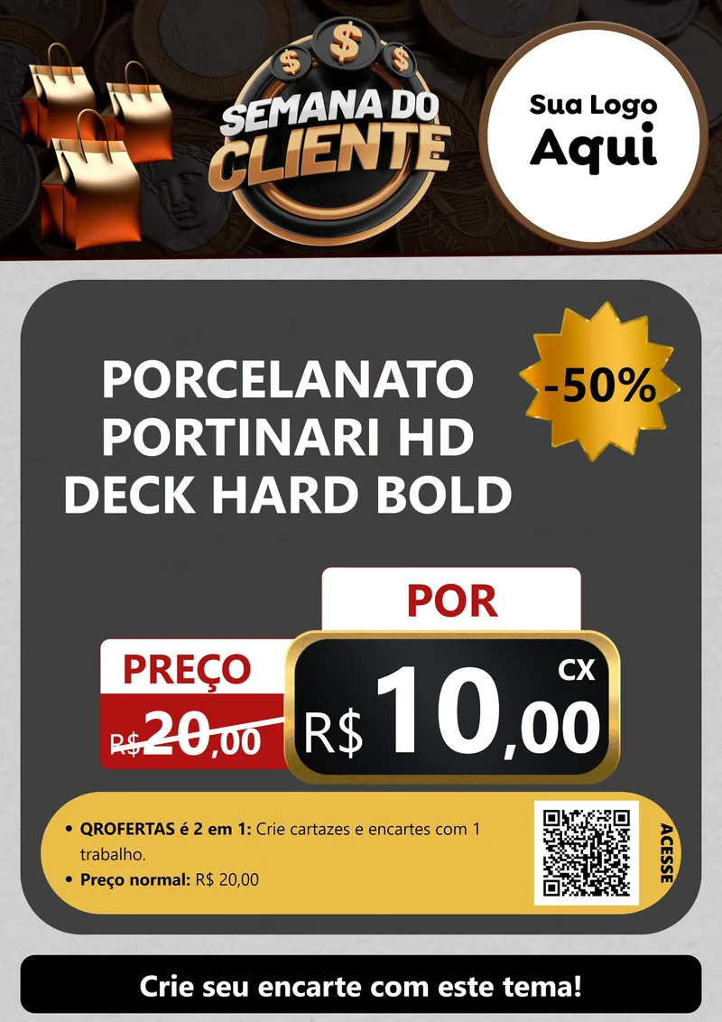 Modelo de Cartaz para Cartaz A4 Vertical com o tema Semana do Cliente para Pisos e revestimentos