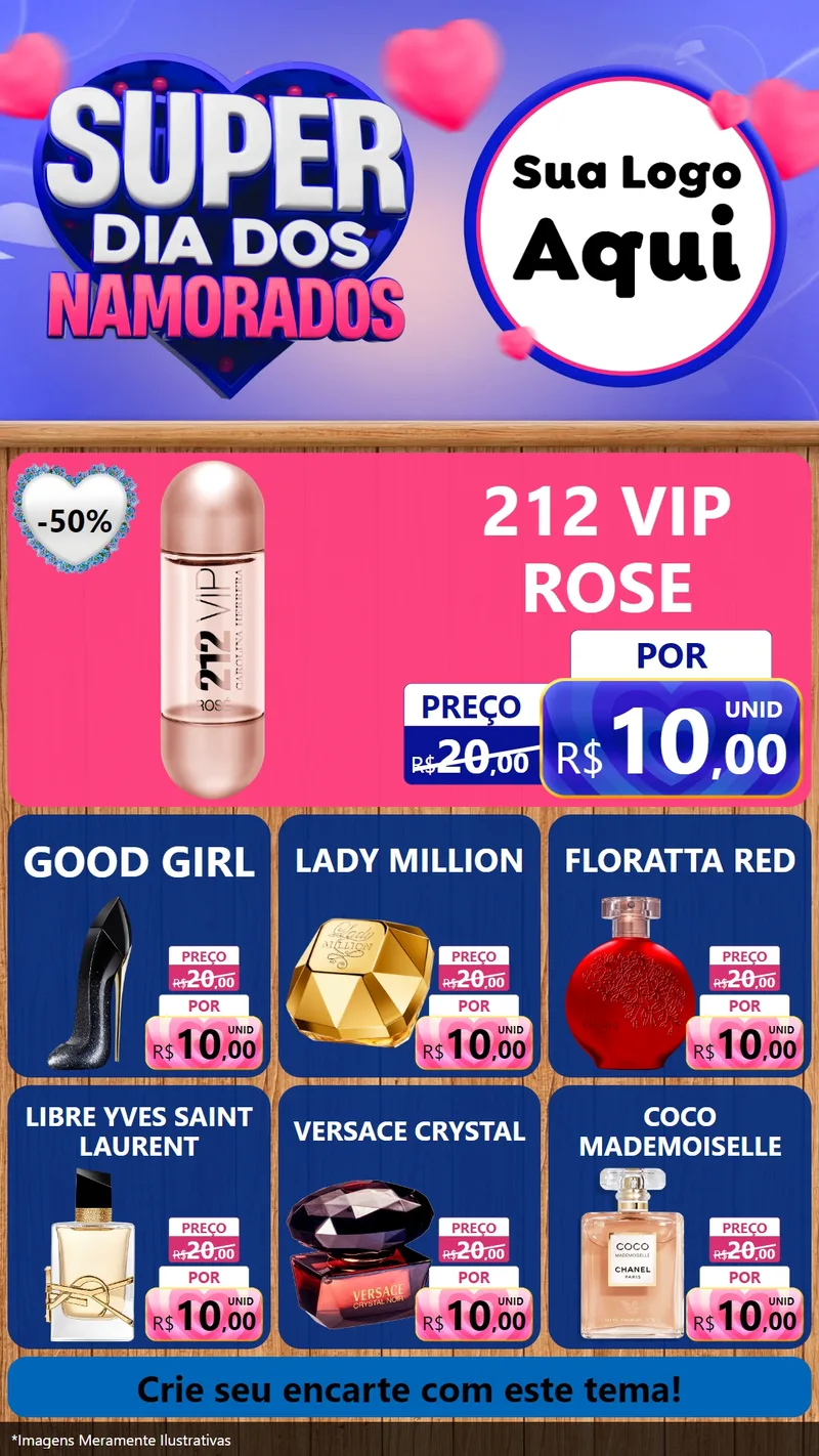 Modelo de Rede Social para Stories com o tema Super Dia dos Namorados para Perfumes