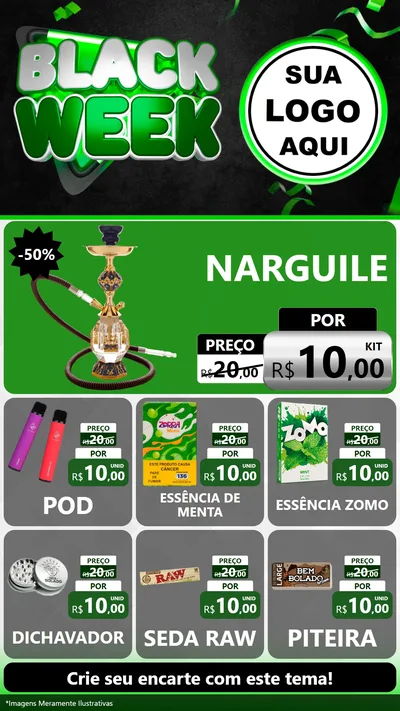 Modelo de Rede Social para Stories com o tema Black Week para Tabacaria