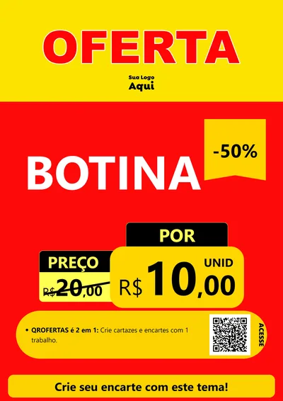Modelo de Cartaz para Cartaz A4 Vertical com o tema OFERTA - Vermelho Cartaz para Agropecuária