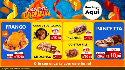 Modelo de TV para TV Horizontal com o tema Esquenta de Carnaval para Assados