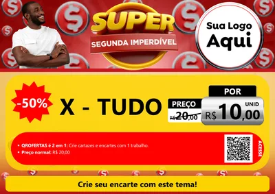 Modelo de Cartaz para Cartaz A4 Horizontal com o tema Super Segunda Imperdível para Hamburgueria
