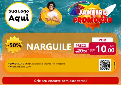 Modelo de Cartaz para Cartaz A4 Horizontal com o tema Janeiro de Promoção para Tabacaria