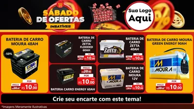 Modelo de TV para TV Horizontal com o tema Sábado de Ofertas Imbatíveis para Baterias Elétricas
