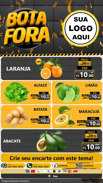 Modelo de TV para TV Vertical com o tema Bota Fora para Hortifrúti