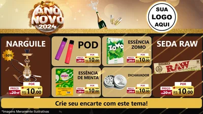 Modelo de TV para TV Horizontal com o tema Feliz Ano Novo 2027 para Tabacaria