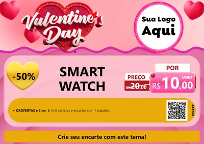 Modelo de Cartaz para Cartaz A4 Horizontal com o tema Valentine's Day para Informática