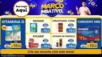 Modelo de TV para TV Horizontal com o tema Março Imbatível para Farmácia
