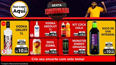 Modelo de TV para TV Horizontal com o tema Sexta Turbinada para Distribuidora de bebidas