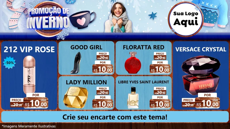 Modelo de TV para TV Horizontal com o tema Promoção de Inverno para Perfumes