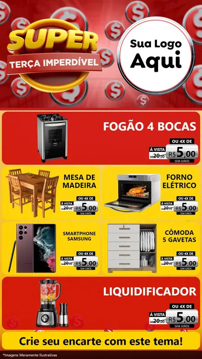 Modelo de TV para TV Vertical com o tema Super Terça Imperdível para Móveis e Eletro