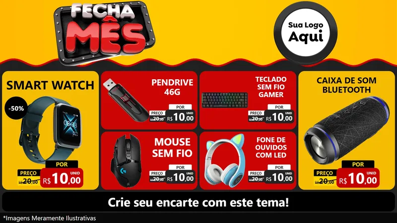 Modelo de TV para TV Horizontal com o tema Fecha Mês para Informática