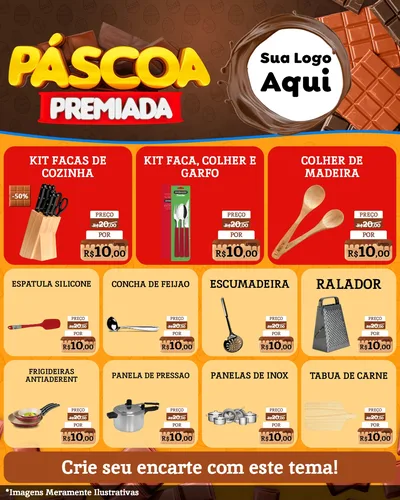 Modelo de Rede Social para Feed Instagram com o tema Páscoa Premiada para Utilidades Domésticas