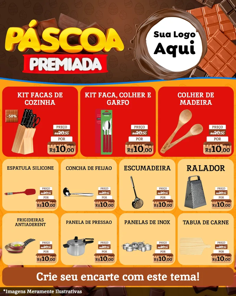 Modelo de Rede Social para Feed Instagram com o tema Páscoa Premiada para Utilidades Domésticas