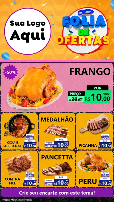 Modelo de Rede Social para Stories com o tema Folia de Ofertas para Assados