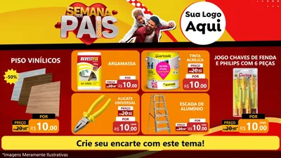 Modelo de TV para TV Horizontal com o tema Semana Dos Pais para Material para Construção