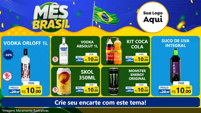 Modelo de TV para TV Horizontal com o tema Mês do Brasil para Distribuidora de bebidas