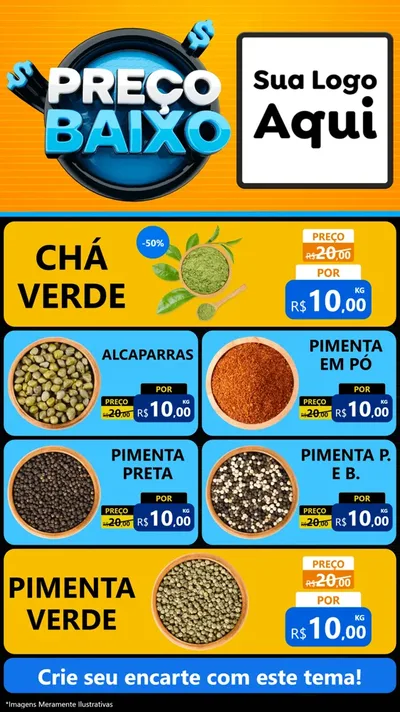 Modelo de TV para TV Vertical com o tema Preço Baixo para Produtos Naturais