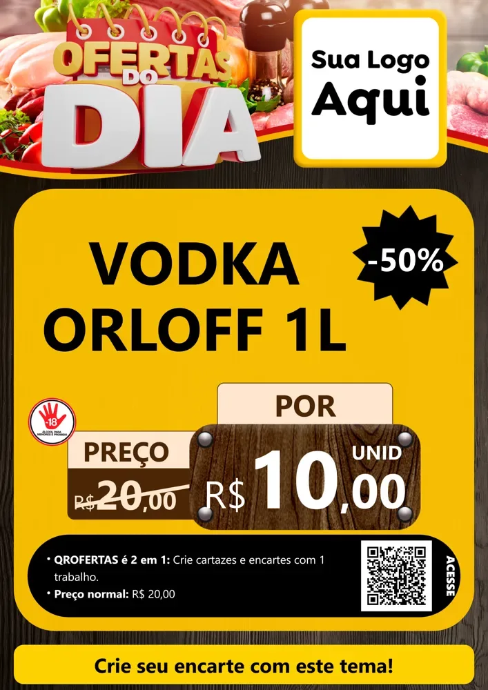 Modelo de Cartaz para Cartaz A4 Vertical com o tema Ofertas do Dia para Distribuidora de bebidas