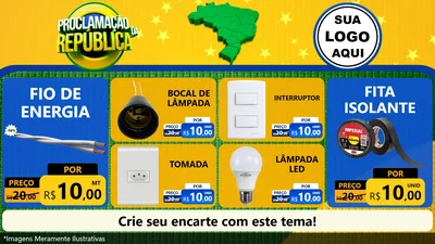 Modelo de TV para TV Horizontal com o tema Proclamação da República para Materiais Elétricos