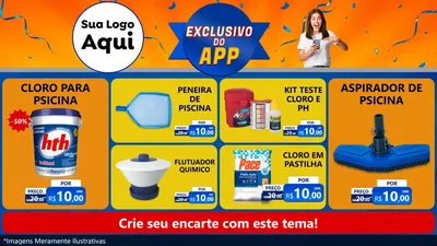 Modelo de TV para TV Horizontal com o tema Exclusivo do Aplicativo para Produtos para Piscina