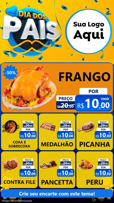 Modelo de Rede Social para Stories com o tema Dia dos Pais para Assados