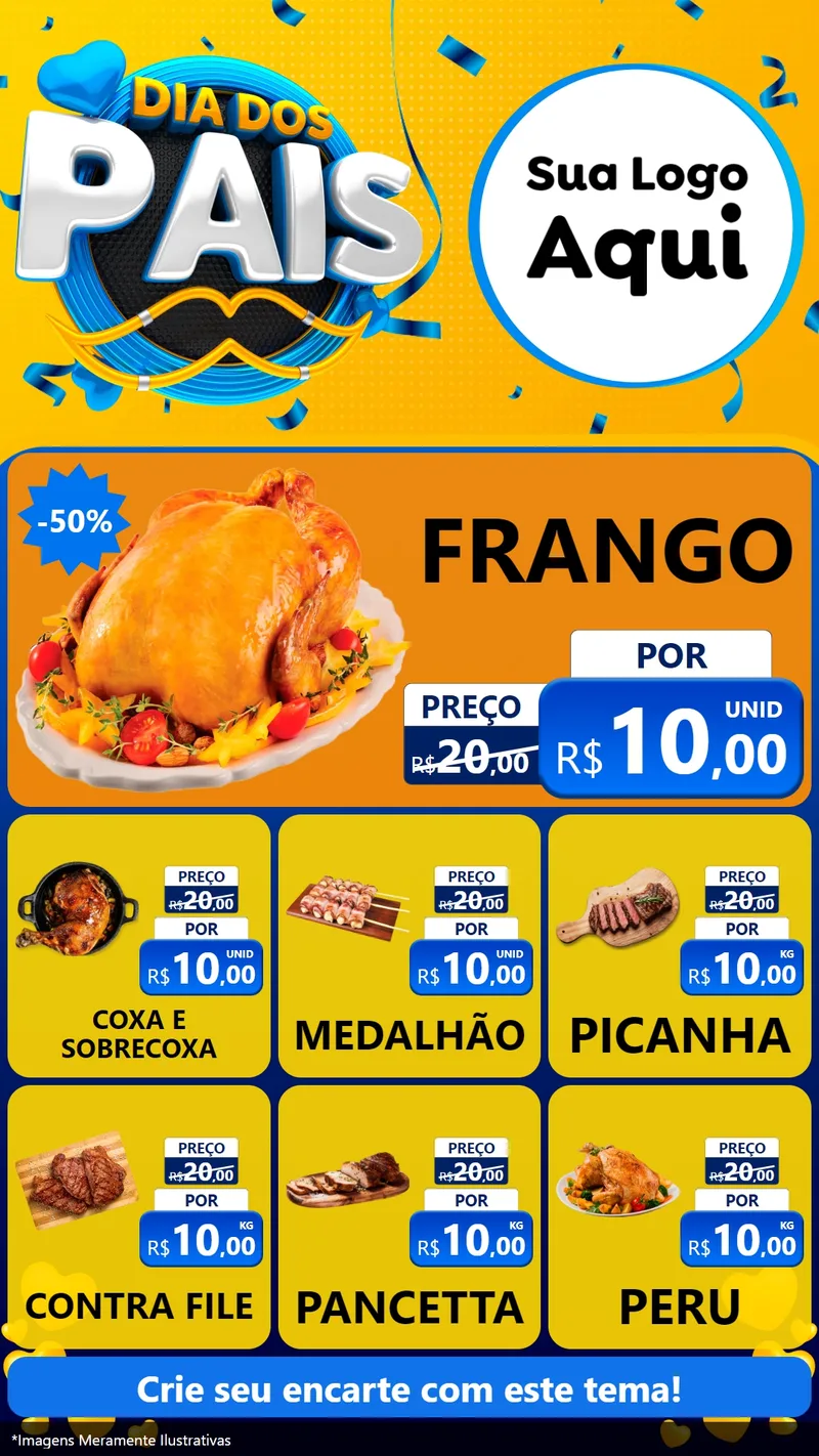Modelo de Rede Social para Stories com o tema Dia dos Pais para Assados