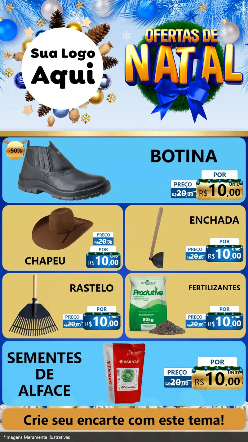 Modelo de TV para TV Vertical com o tema Ofertas de Natal para Agropecuária